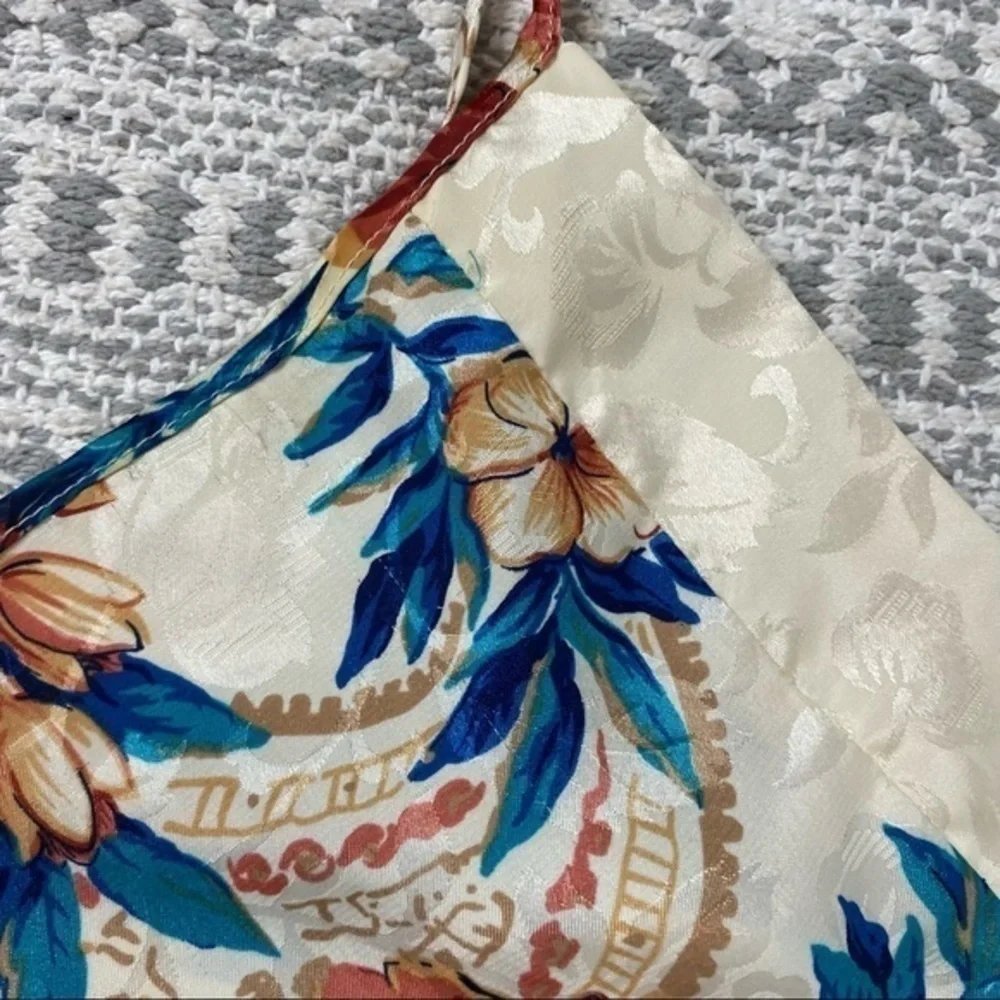 Vintage Kathryn 1990s Floral Elegant Ornate Silky Satin Mini Slip Dress Nightie